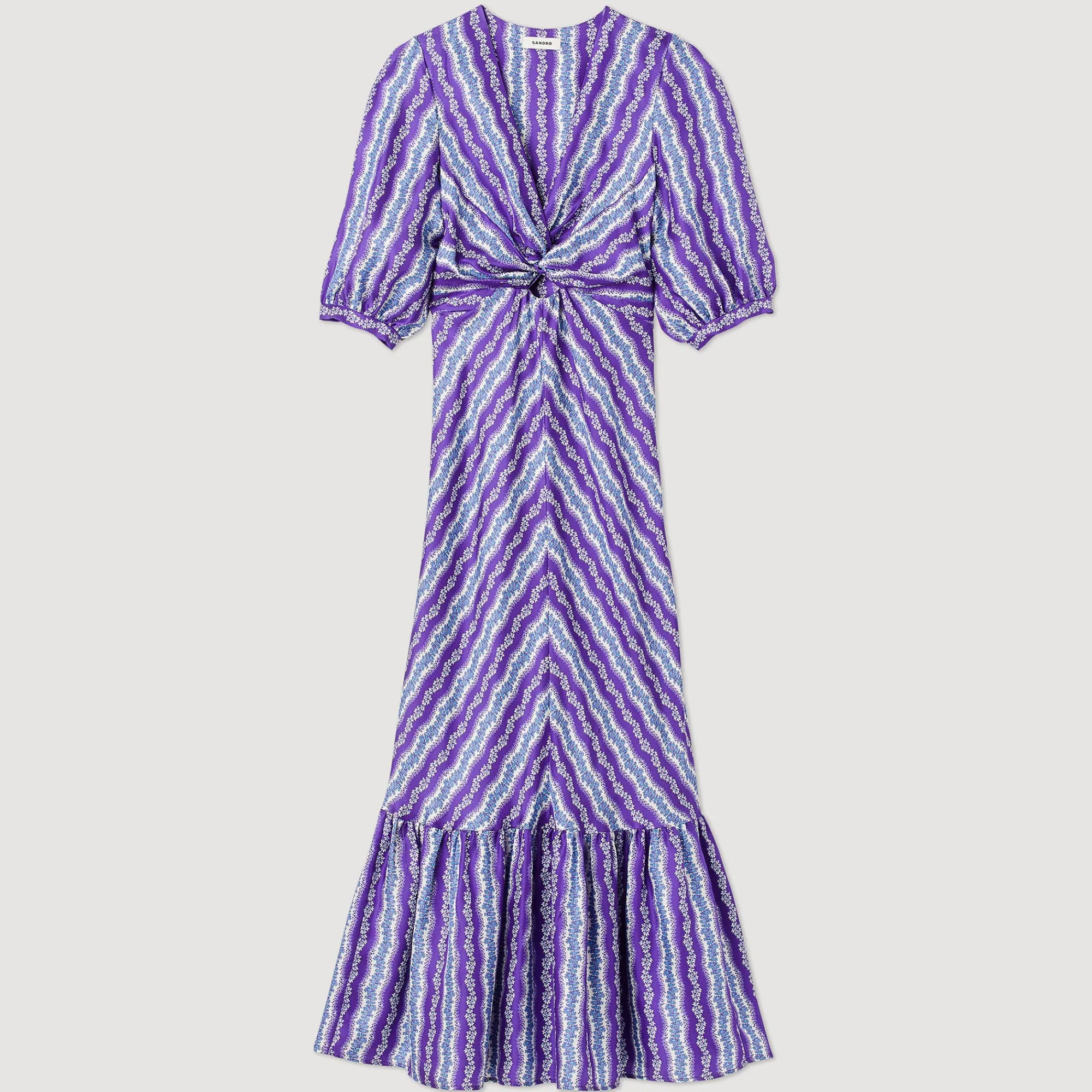 Abito A Trecce Con Stampa Floreale>Sandro Paris Cheap