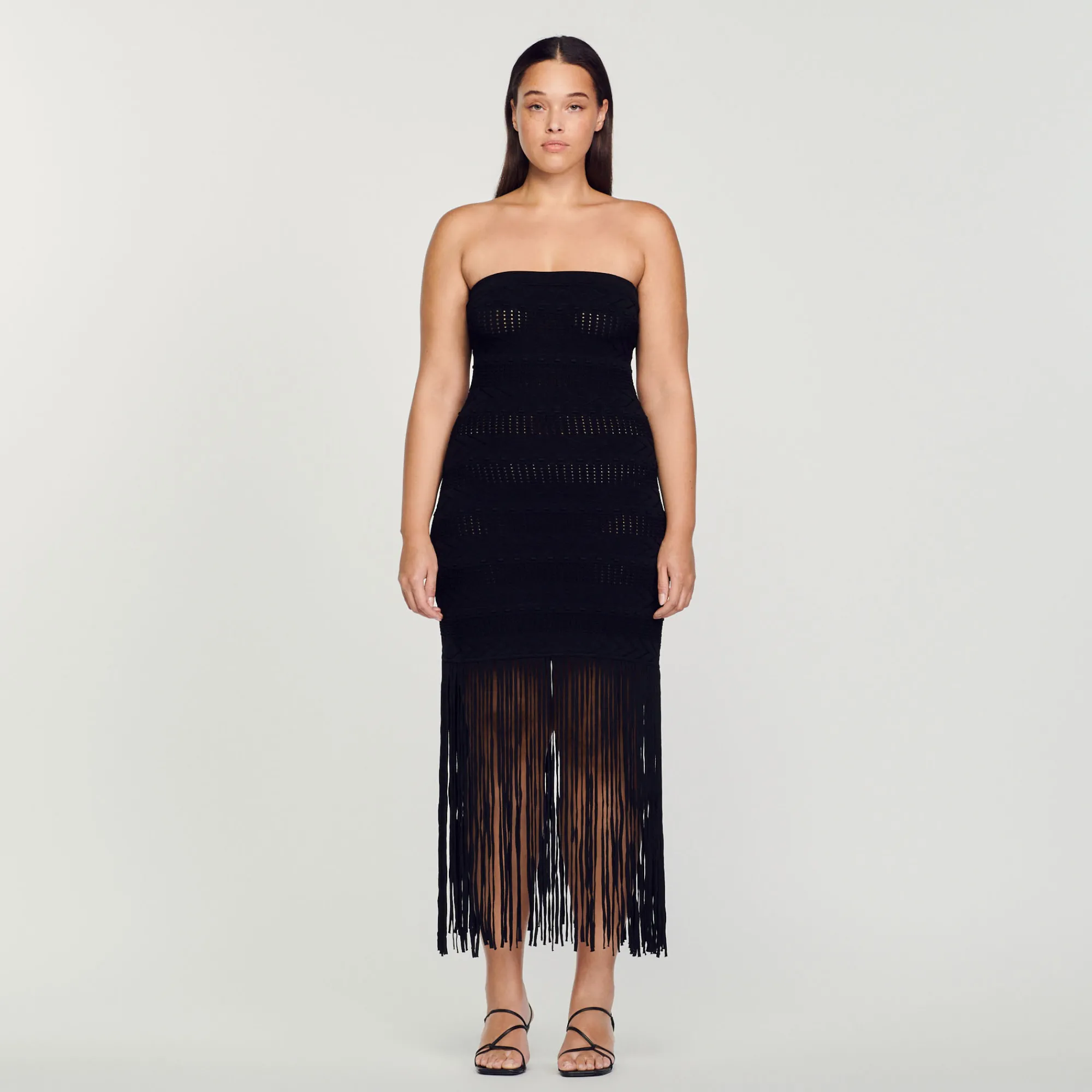 Abito Bustier Sfrangiato>Sandro Paris Sale
