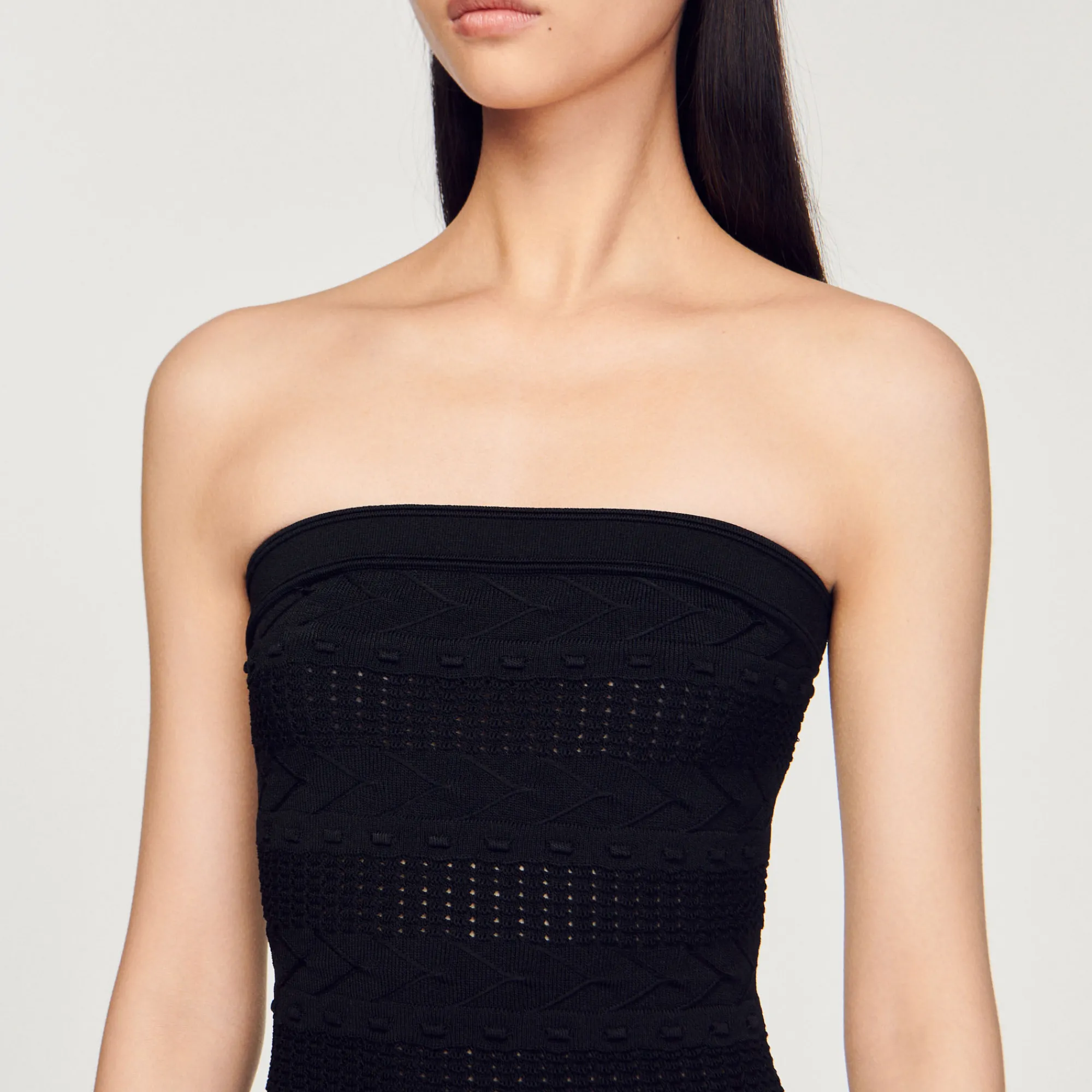 Abito Bustier Sfrangiato>Sandro Paris Sale