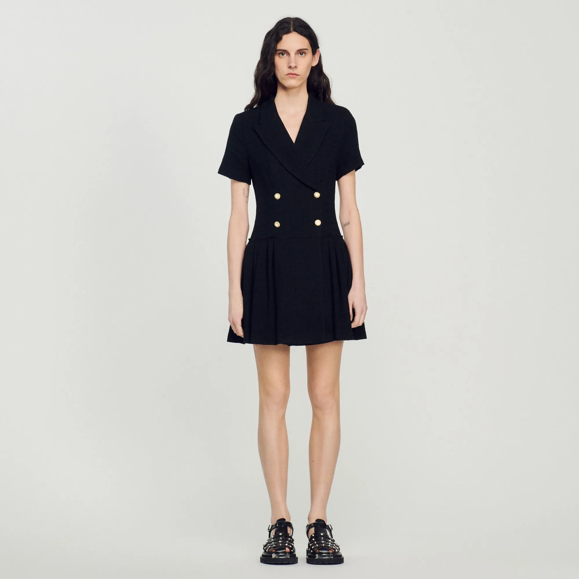 Abito Cappotto Corto In Tweed>Sandro Paris Best Sale