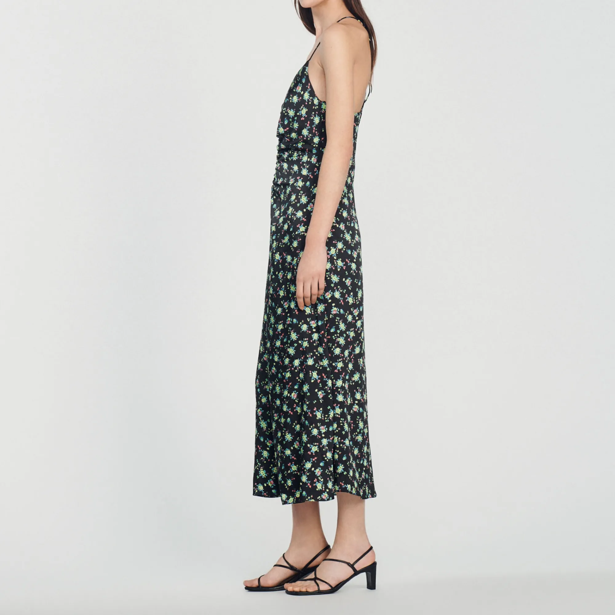 Abito Lungo Con Stampa Floreale>Sandro Paris Sale