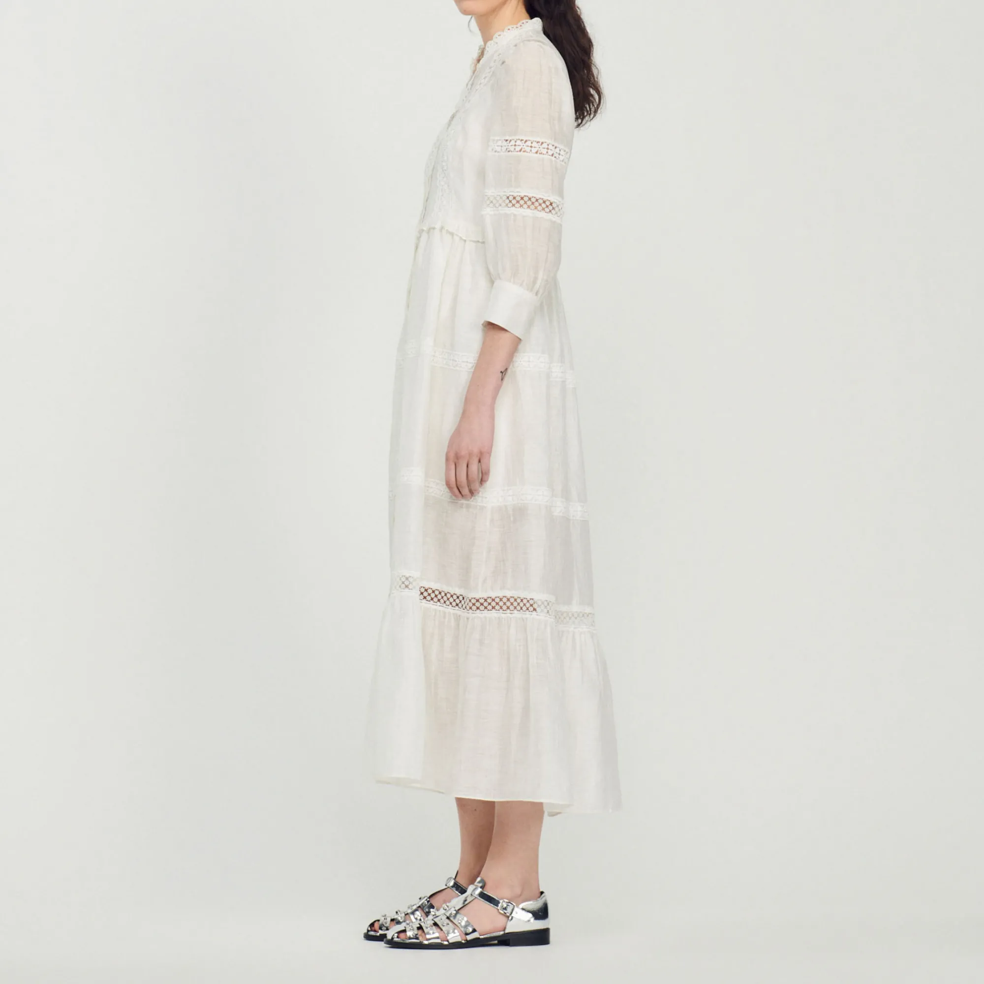 Abito Lungo In Pizzo>Sandro Paris Online