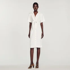 Abito Midi Con Bottoni>Sandro Paris Sale