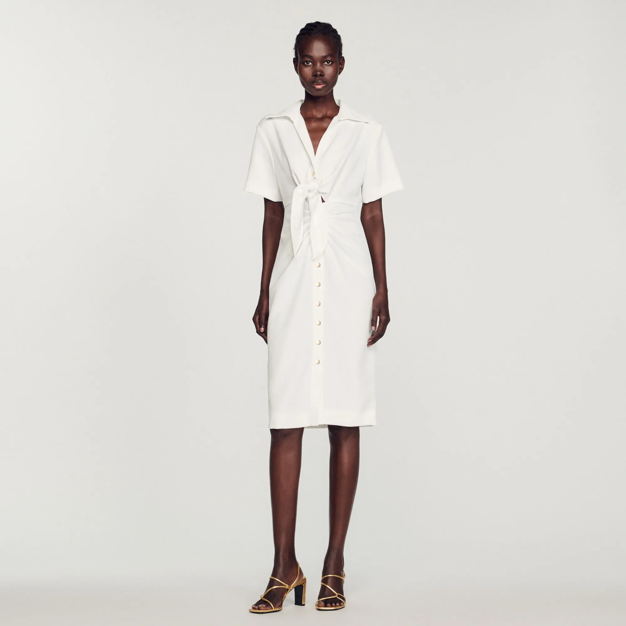 Abito Midi Con Bottoni>Sandro Paris Sale