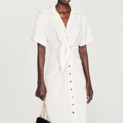 Abito Midi Con Bottoni><noscript><img width=