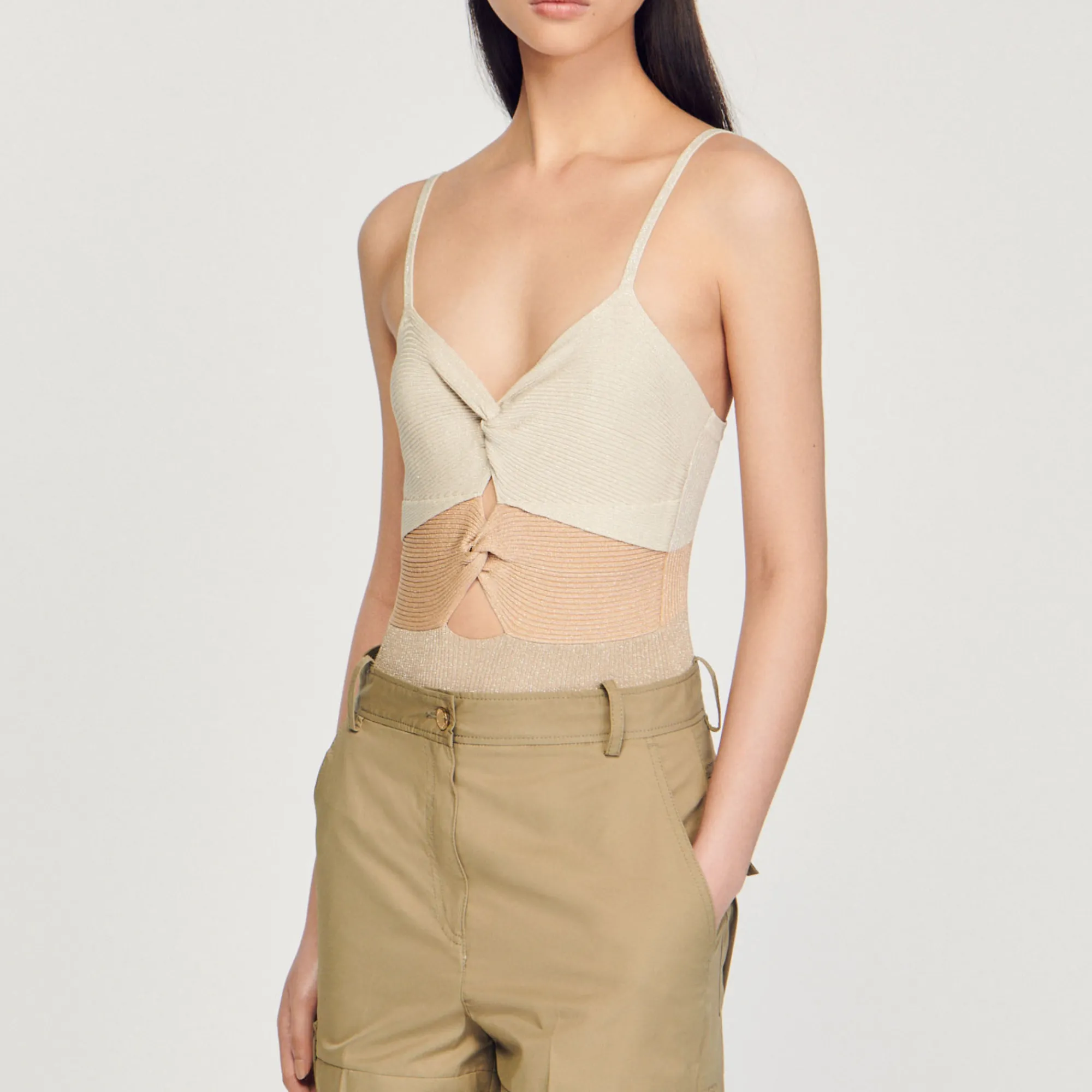 Body In Maglia Metallizzata>Sandro Paris Best Sale