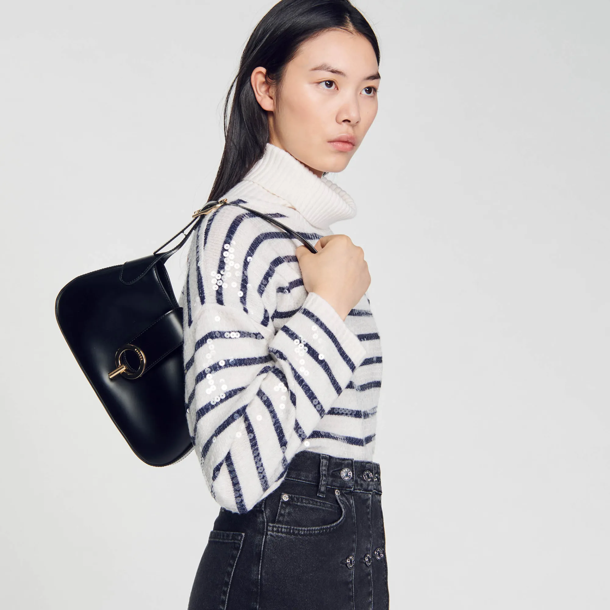 Borsa Baguette In Pelle Certificata>Sandro Paris Discount