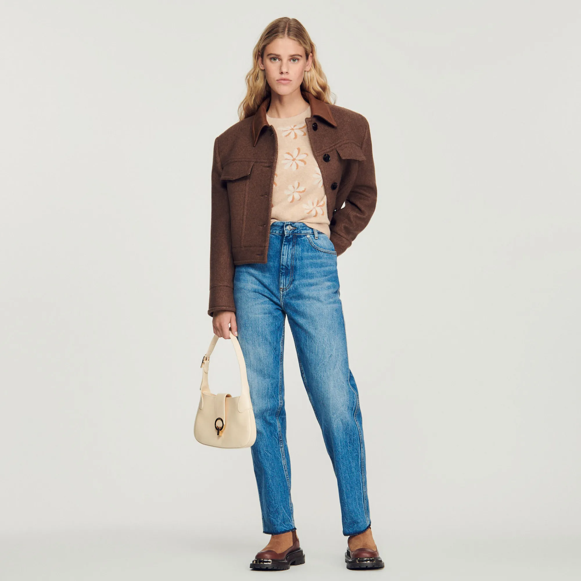 Borsa Baguette In Pelle Certificata>Sandro Paris Shop