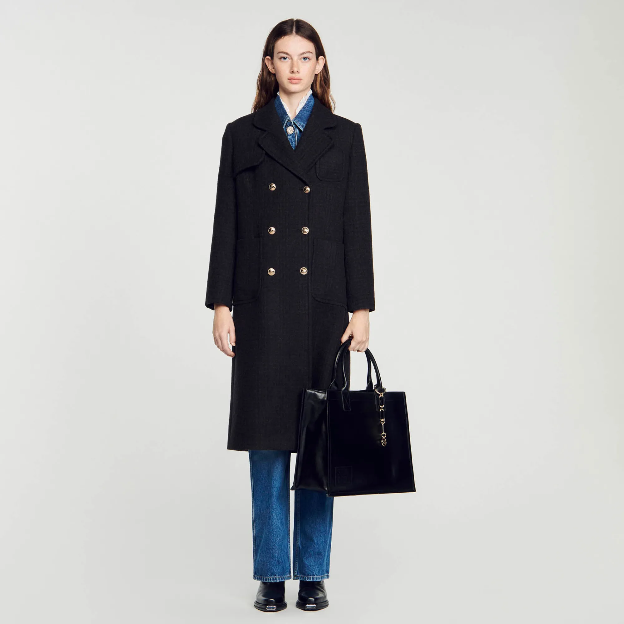 Borsa Shopping In Pelle Certificata>Sandro Paris New