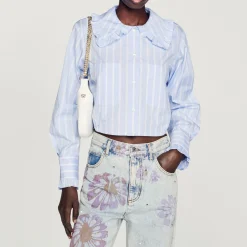 Camicia Corta Con Ampio Colletto><noscript><img width=