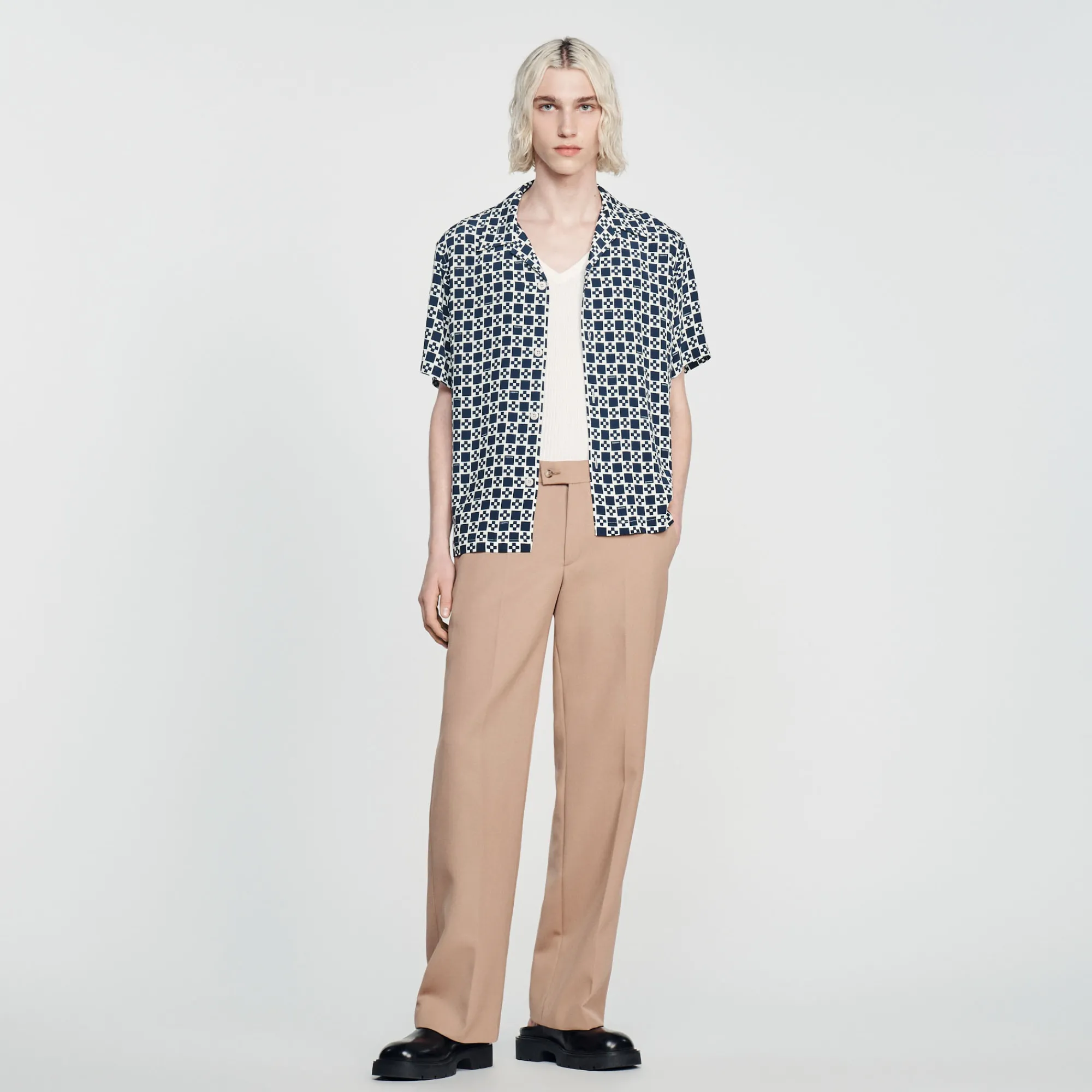 Camicia Fluida A Maniche Corte>Sandro Paris Sale