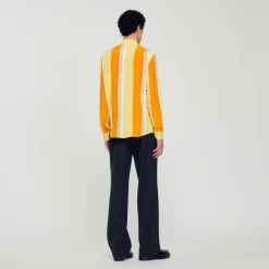 Camicia Fluida A Righe A Maniche Lunghe><noscript><img width=