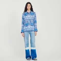 Camicia In Seta Stampata>Sandro Paris Clearance