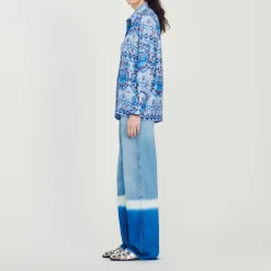 Camicia In Seta Stampata><noscript><img width=