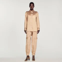 Camicia Oversize A Righe>Sandro Paris Shop