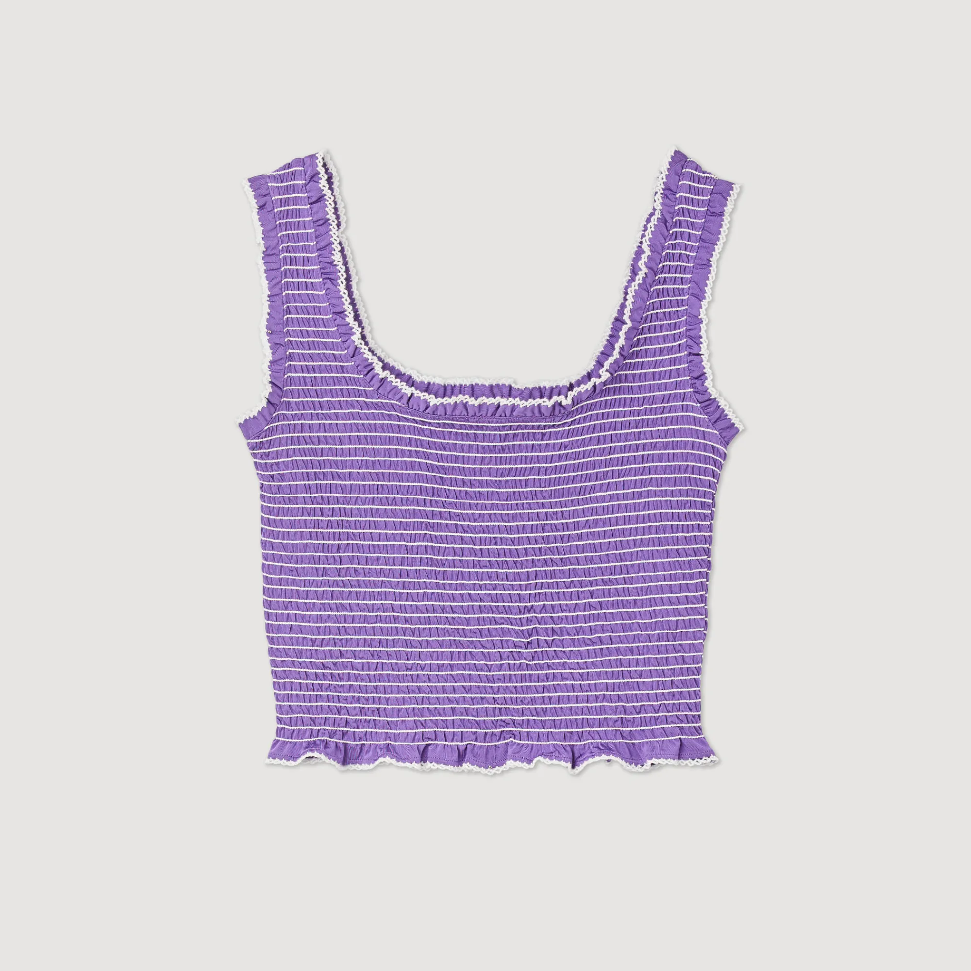 Canotta Corta A Punto Smock>Sandro Paris Best Sale