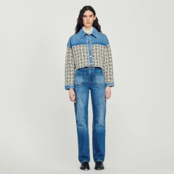 Cardigan-Cappotto Corto In Denim>Sandro Paris Best Sale