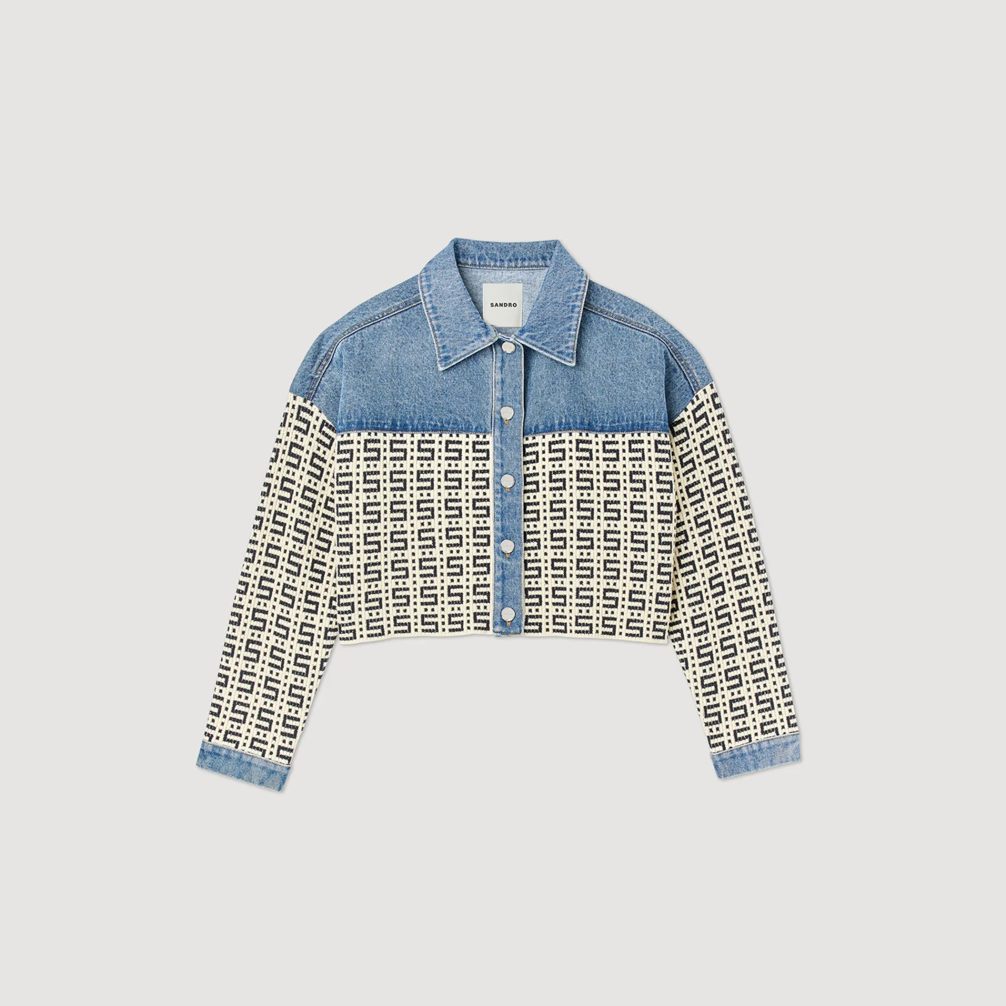 Cardigan-Cappotto Corto In Denim>Sandro Paris Best Sale