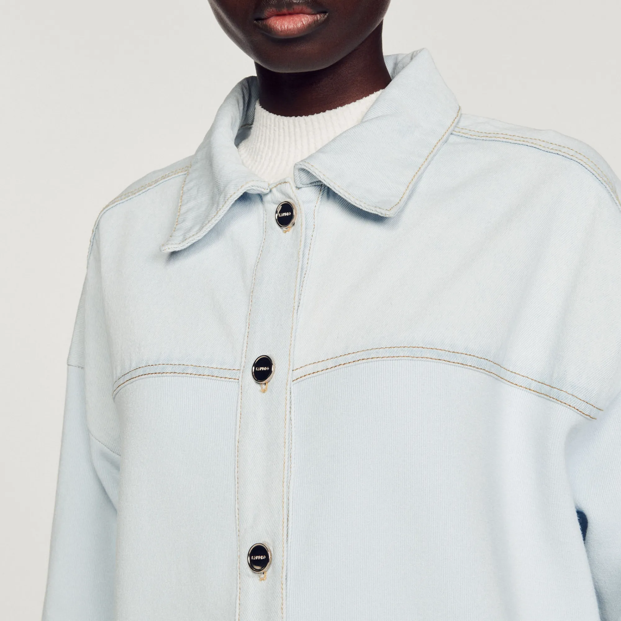 Cardigan-Cappotto In Denim E Maglia>Sandro Paris Online