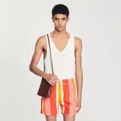 Costume Da Bagno Con Stampa A Righe><noscript><img width=