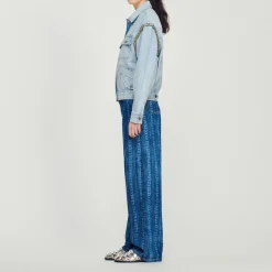 Giacca In Jeans Con Strass><noscript><img width=