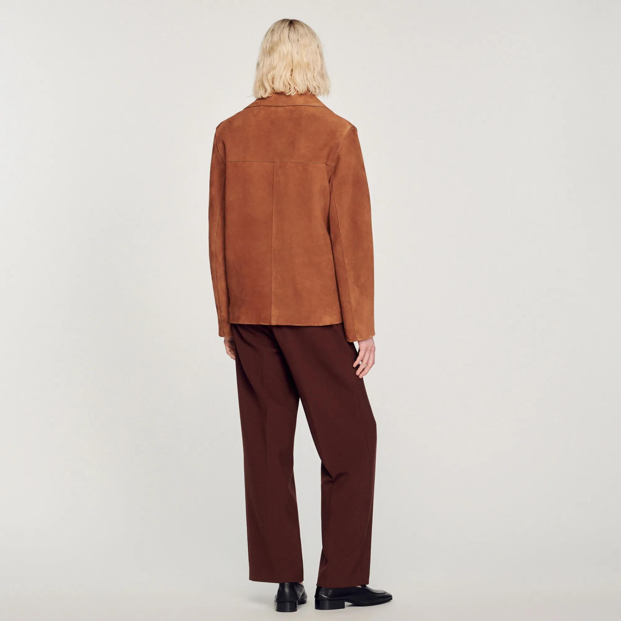 Giacca In Pelle Scamosciata>Sandro Paris Outlet