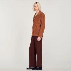 Giacca In Pelle Scamosciata><noscript><img width=