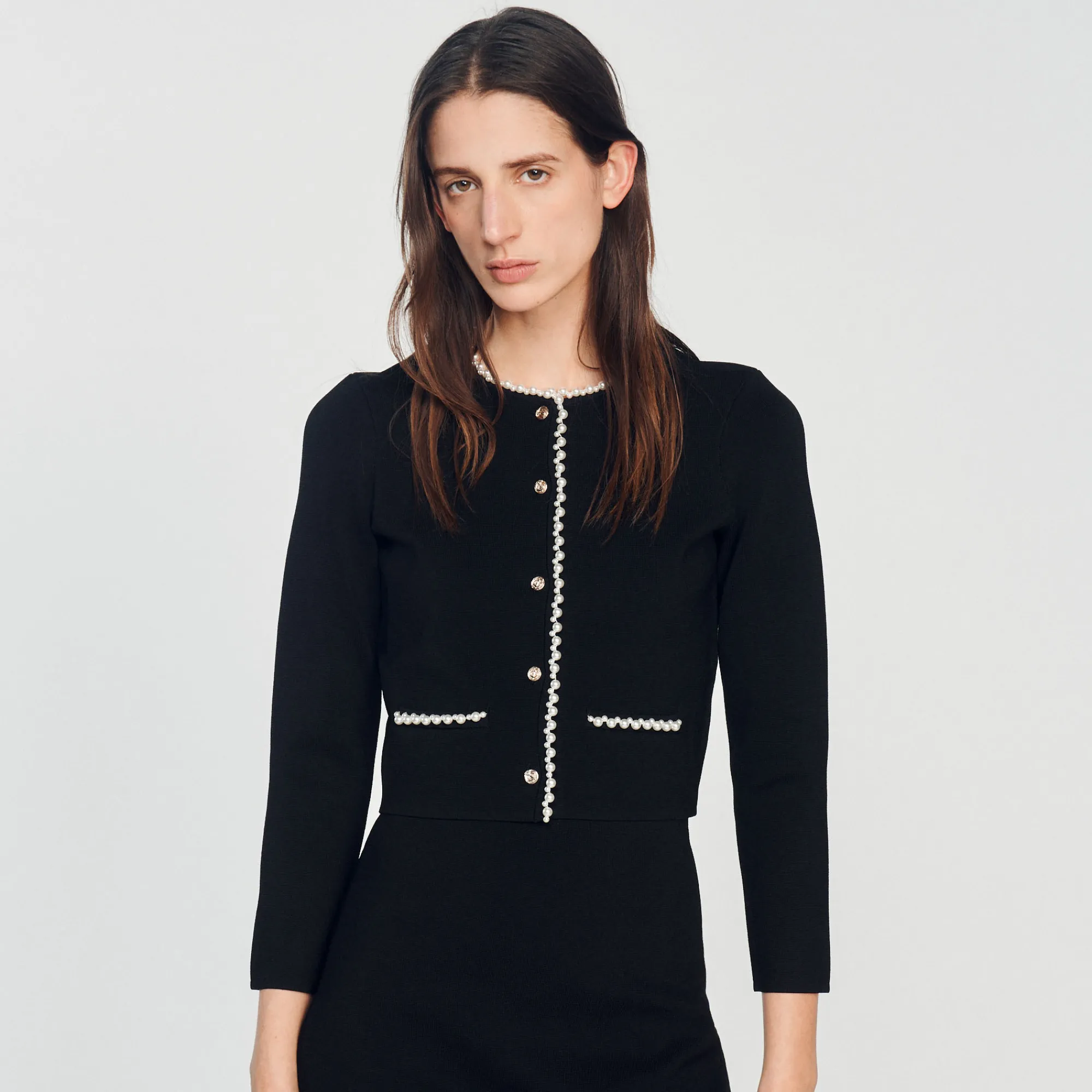 Giacca Ornata Da Perle>Sandro Paris Shop