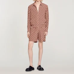 Giubbotto Con Stampa Square Cross>Sandro Paris Sale