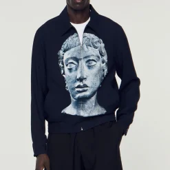 Giubbotto Con Statua Stampata><noscript><img width=