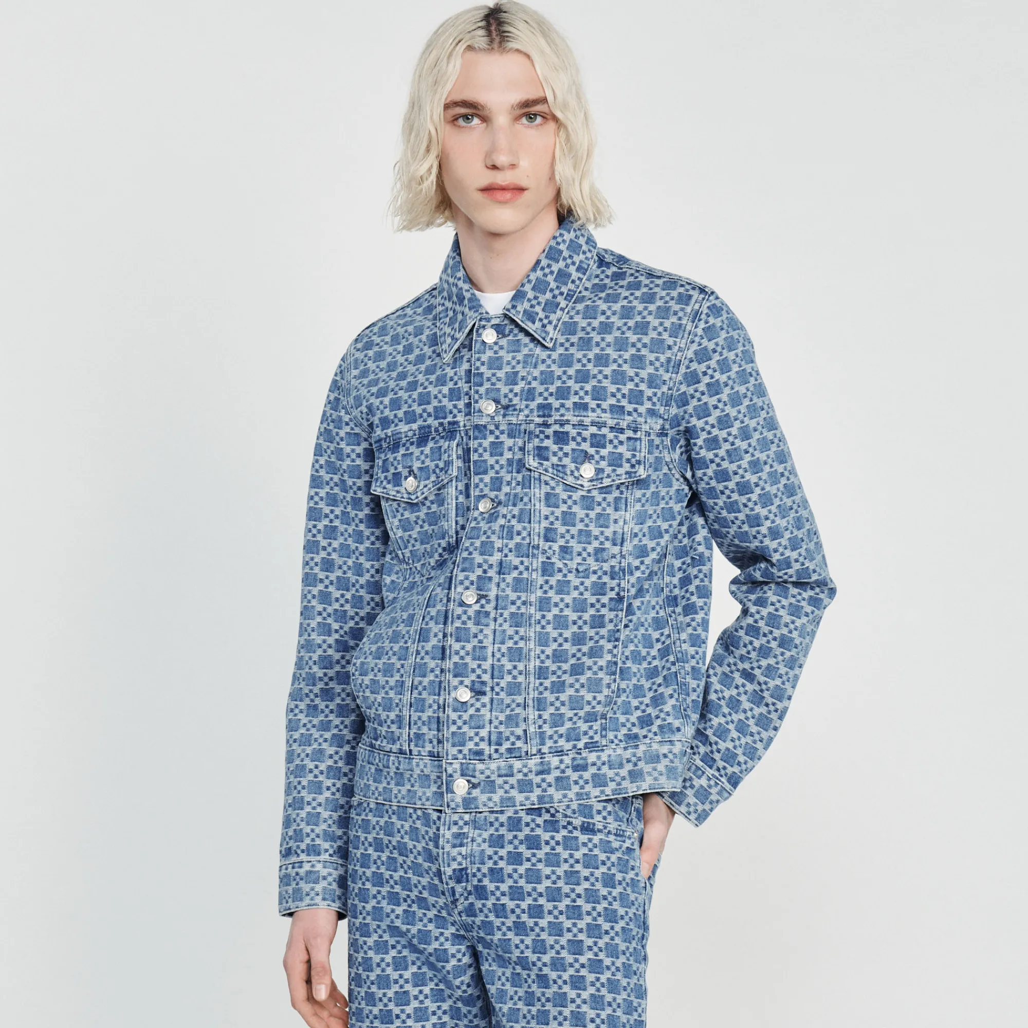 Giubbotto In Denim Square Cross>Sandro Paris Outlet