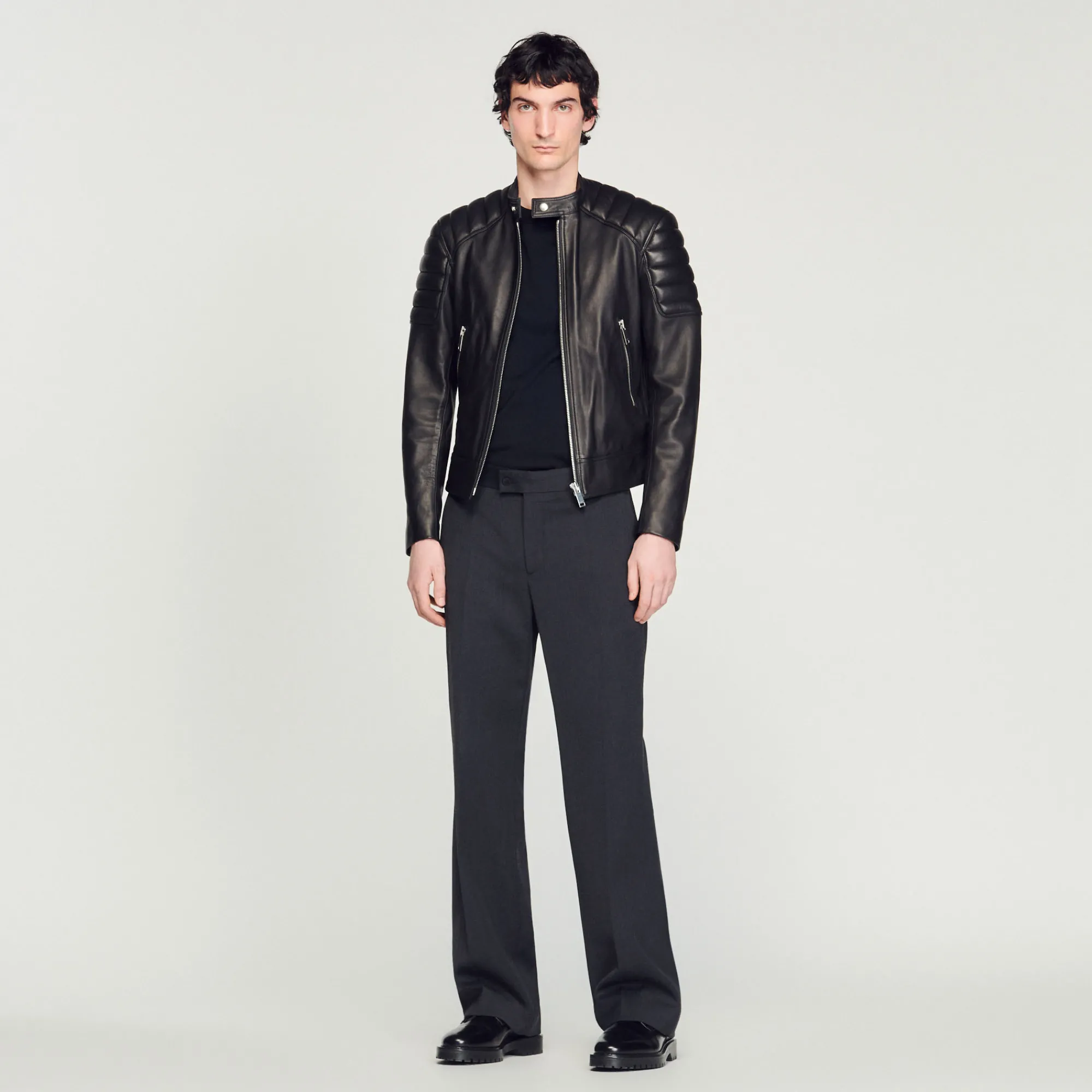 Giubbotto In Pelle Finiture Matelasse>Sandro Paris New