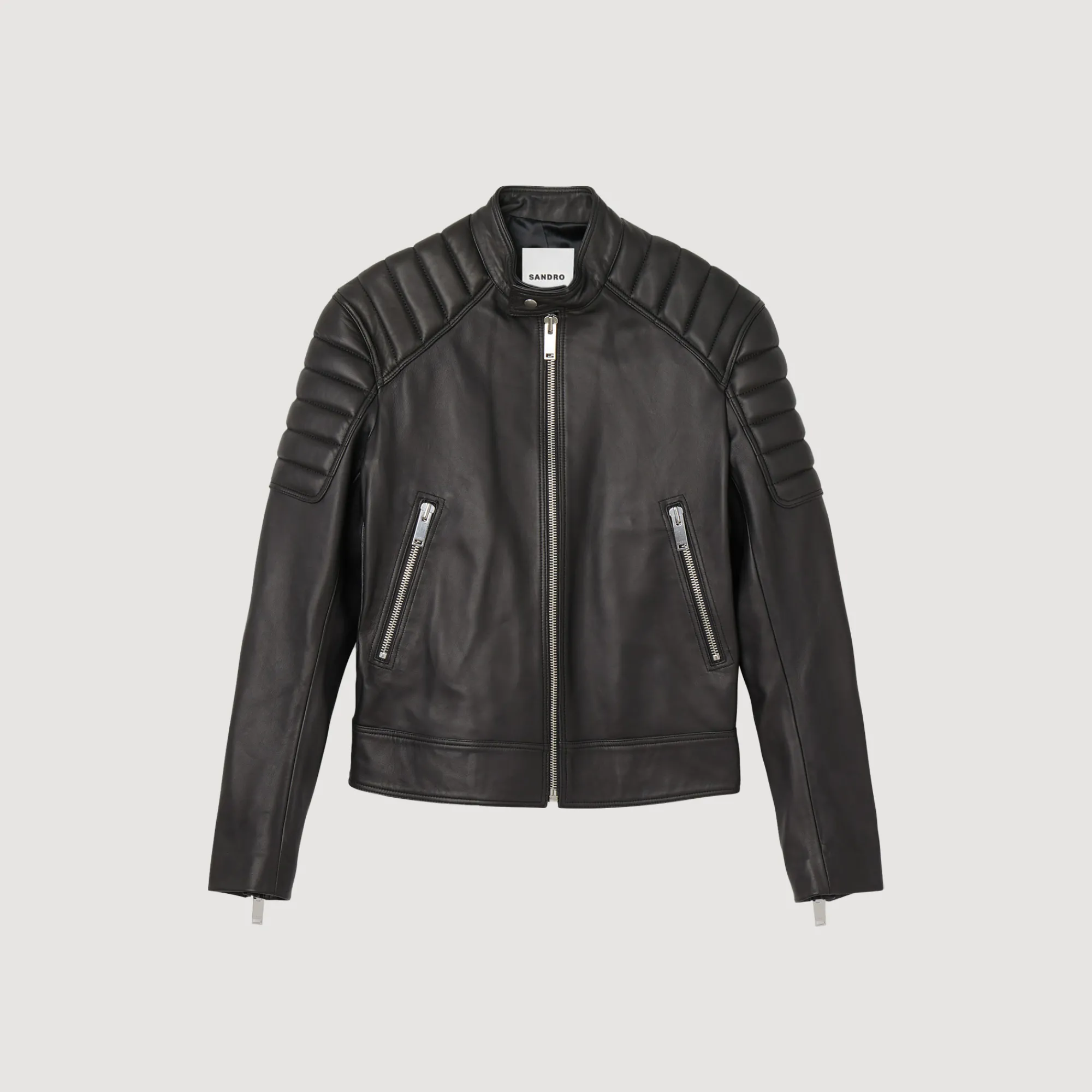 Giubbotto In Pelle Finiture Matelasse>Sandro Paris New