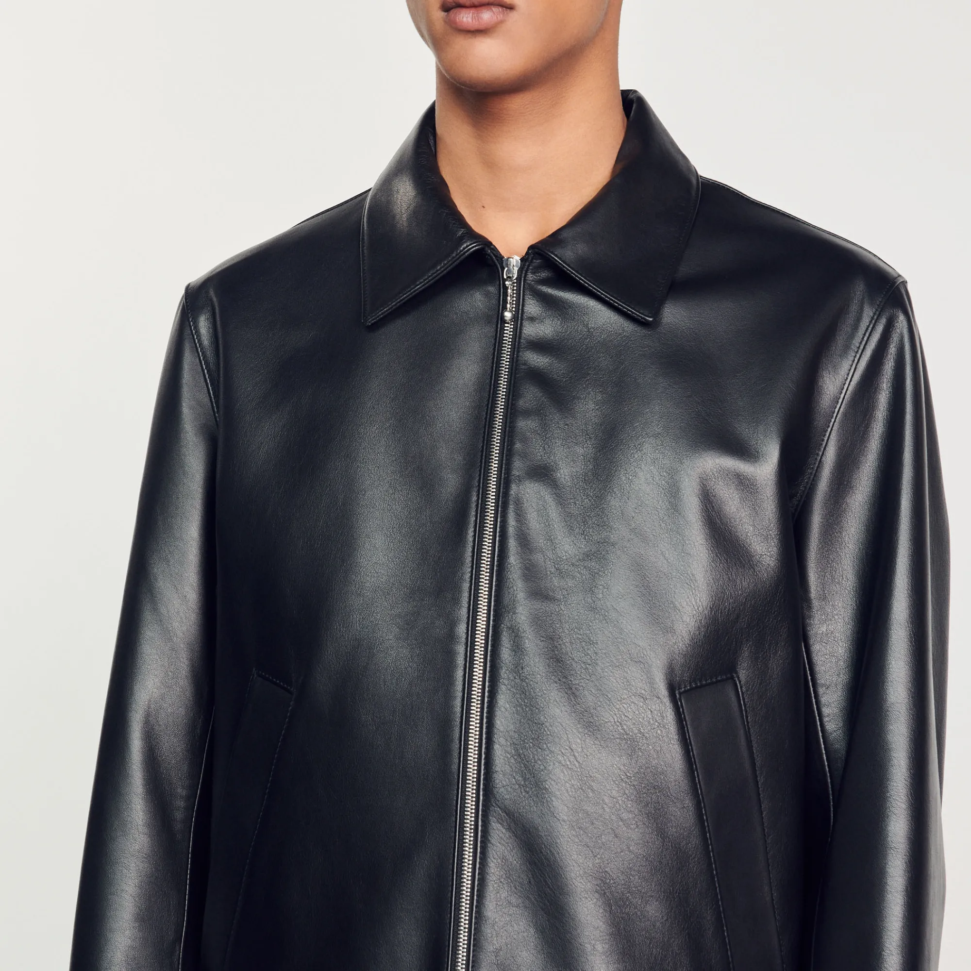 Giubbotto In Pelle Liscia>Sandro Paris Sale