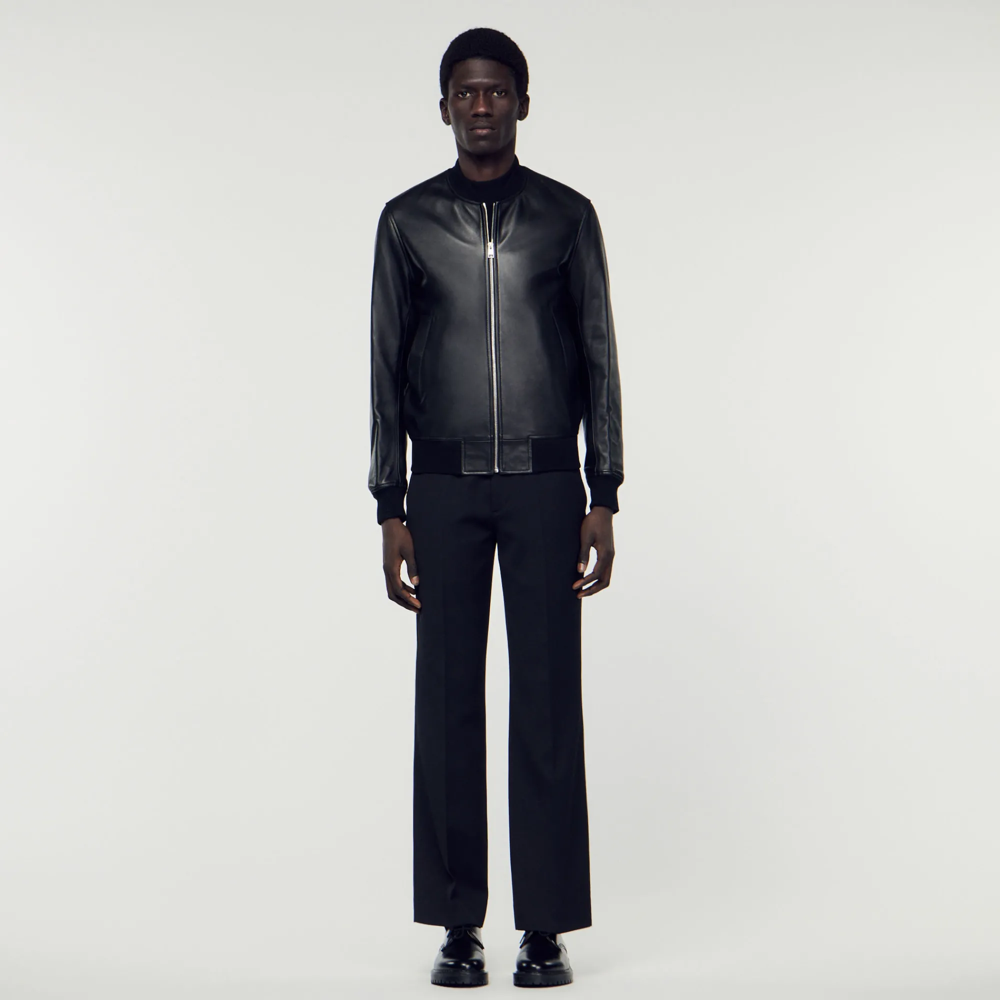 Giubbotto Teddy In Pelle Liscia>Sandro Paris New