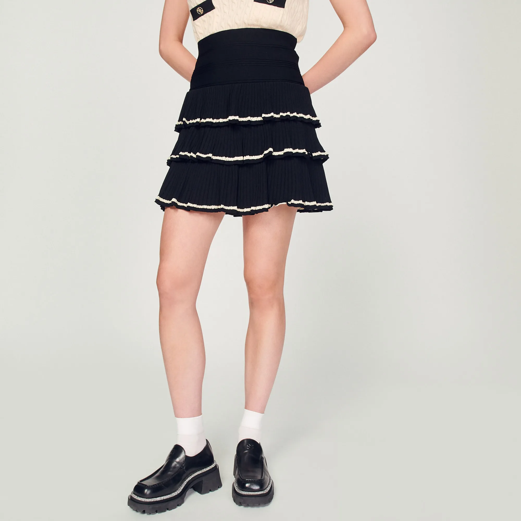 Gonna Con Volant In Maglia>Sandro Paris Best Sale