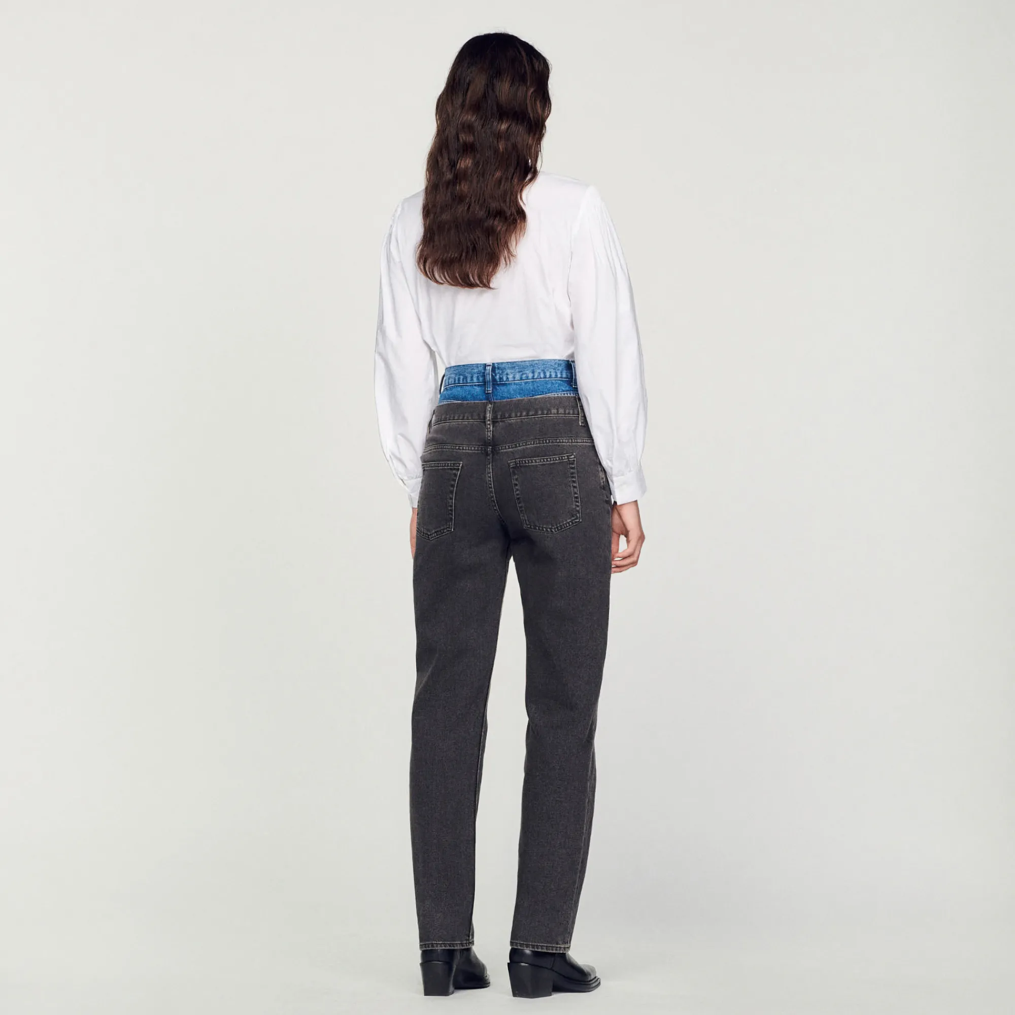 Jeans A Doppia Cintura Bicolore>Sandro Paris Cheap