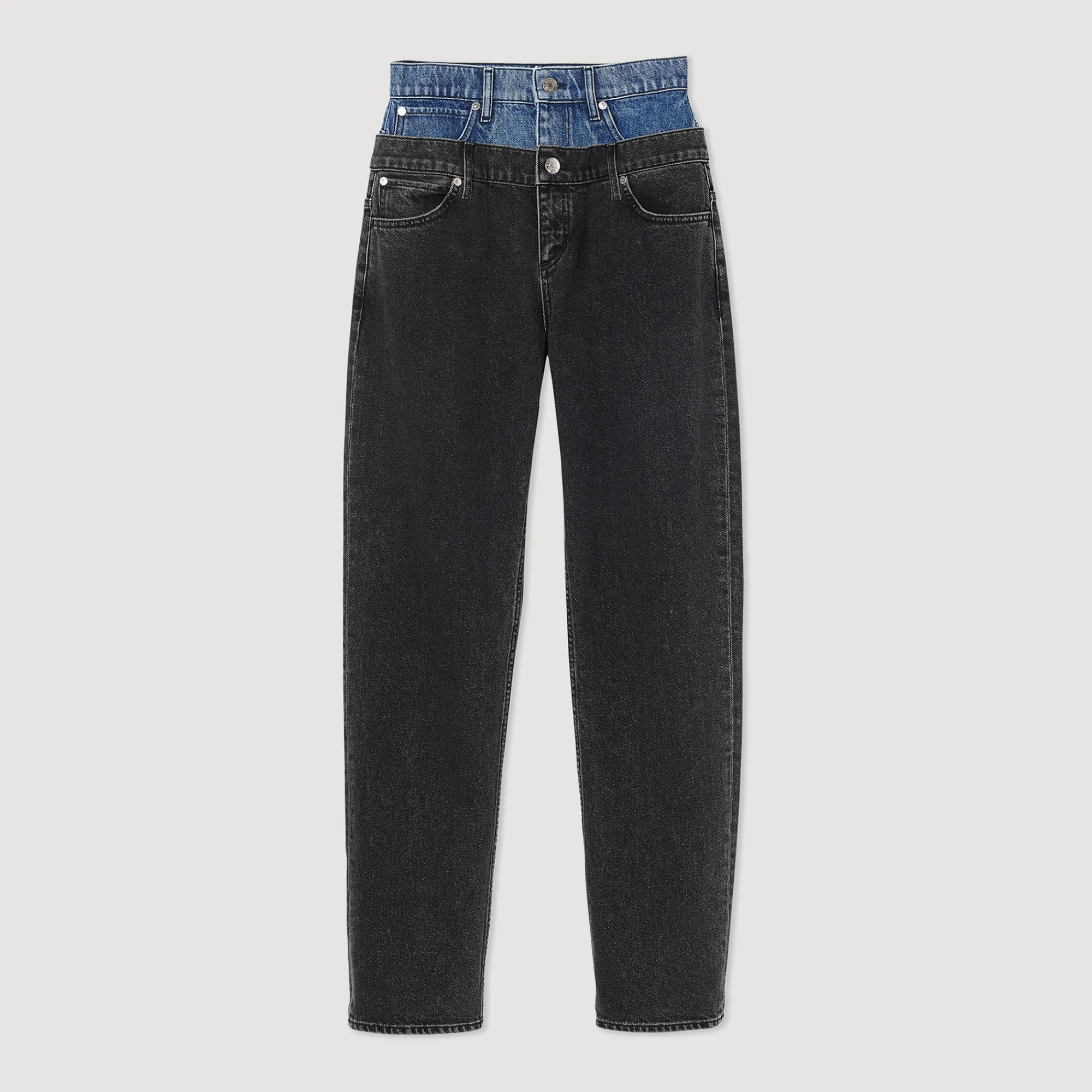 Jeans A Doppia Cintura Bicolore>Sandro Paris Cheap