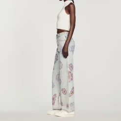 Jeans Con Motivi Floreali><noscript><img width=
