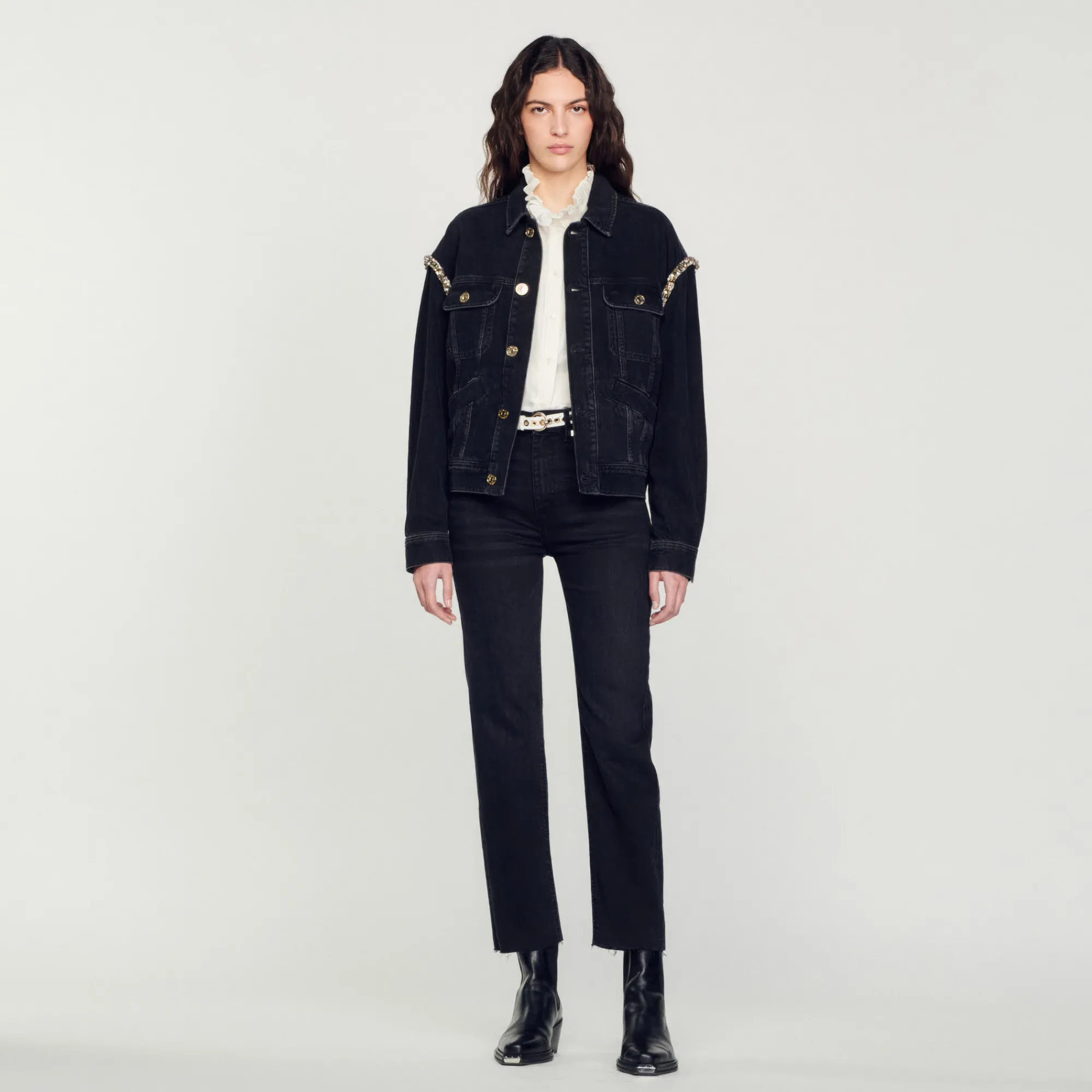 Jeans Dritti A Taglio Vivo>Sandro Paris Shop