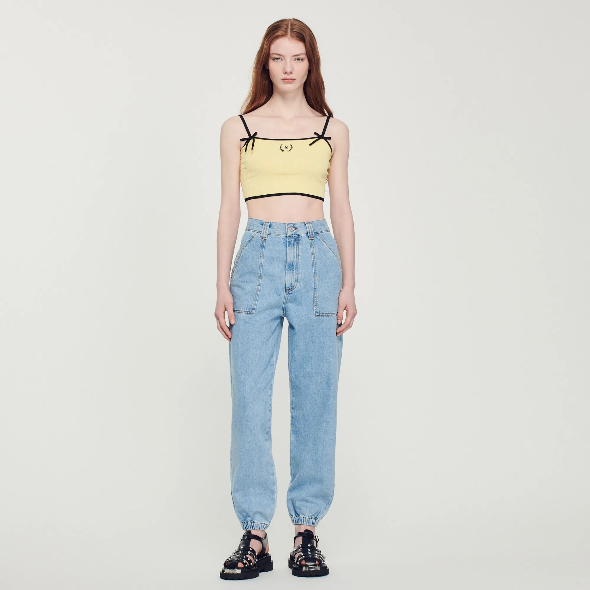 Jeans In Denim Delave>Sandro Paris Shop