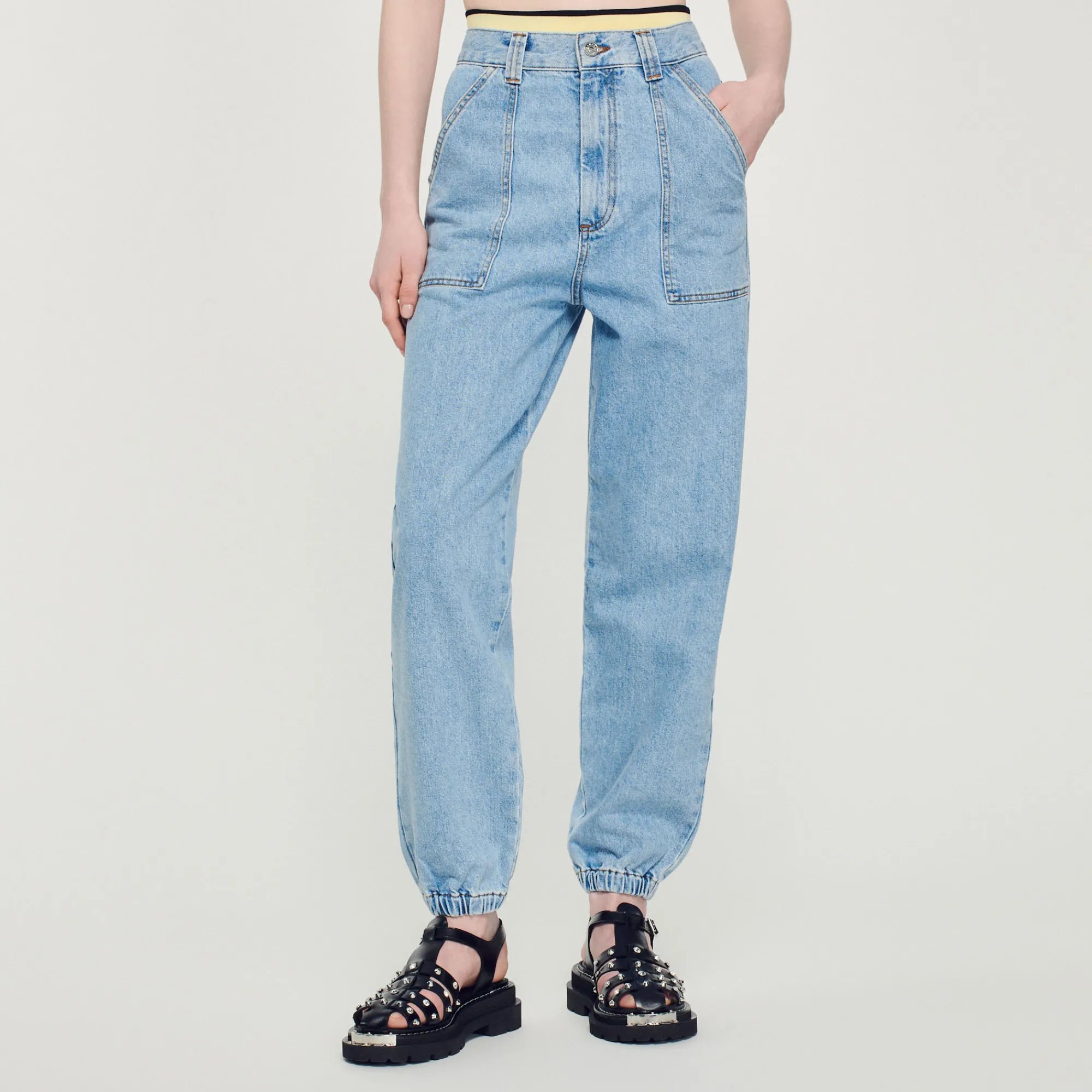 Jeans In Denim Delave>Sandro Paris Shop