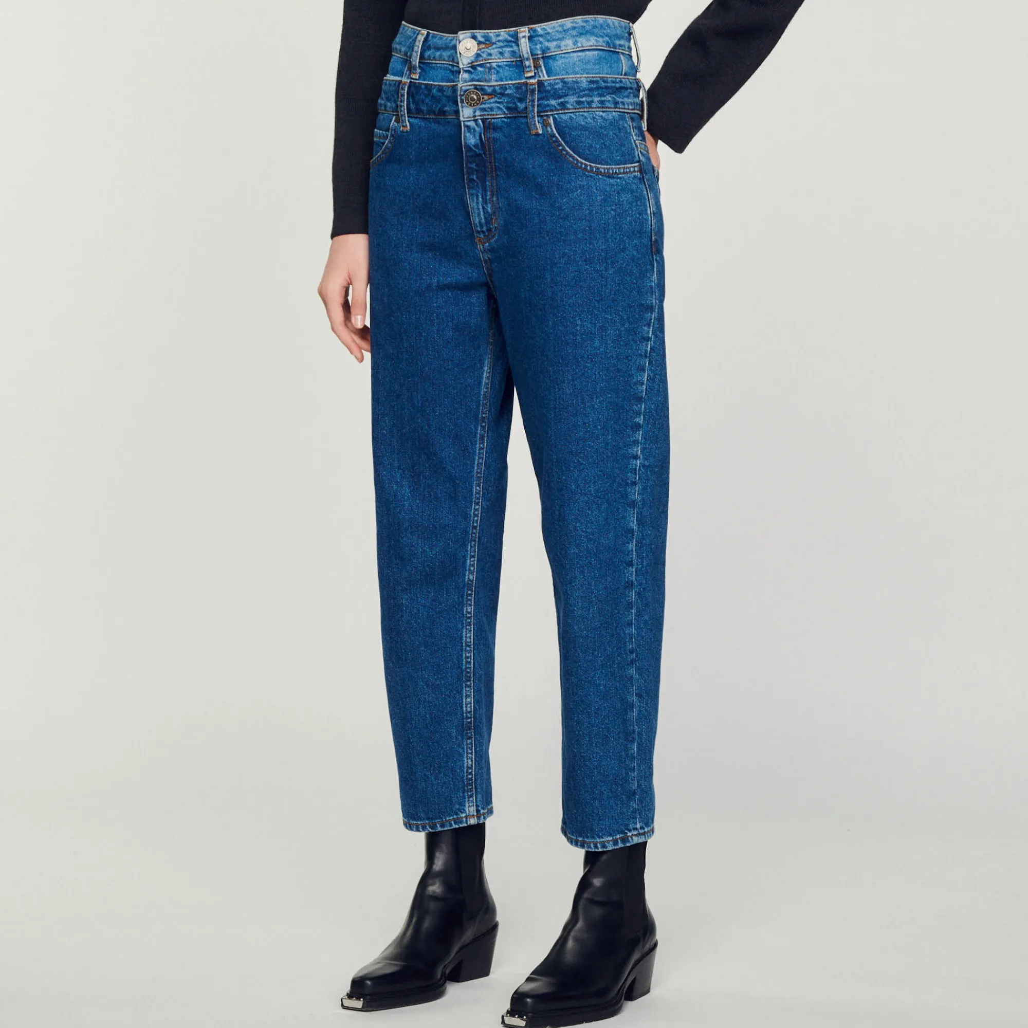 Jeans Trompe L'Oeil Linea Mom>Sandro Paris New