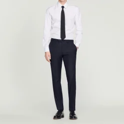 Pantaloni Da Completo In Lana Stretch>Sandro Paris Cheap