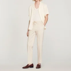 Pantaloni Dritti Elasticizzati>Sandro Paris Fashion