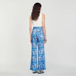 Pantaloni Fluidi Con Stampa Foulard><noscript><img width=