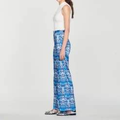 Pantaloni Fluidi Con Stampa Foulard><noscript><img width=