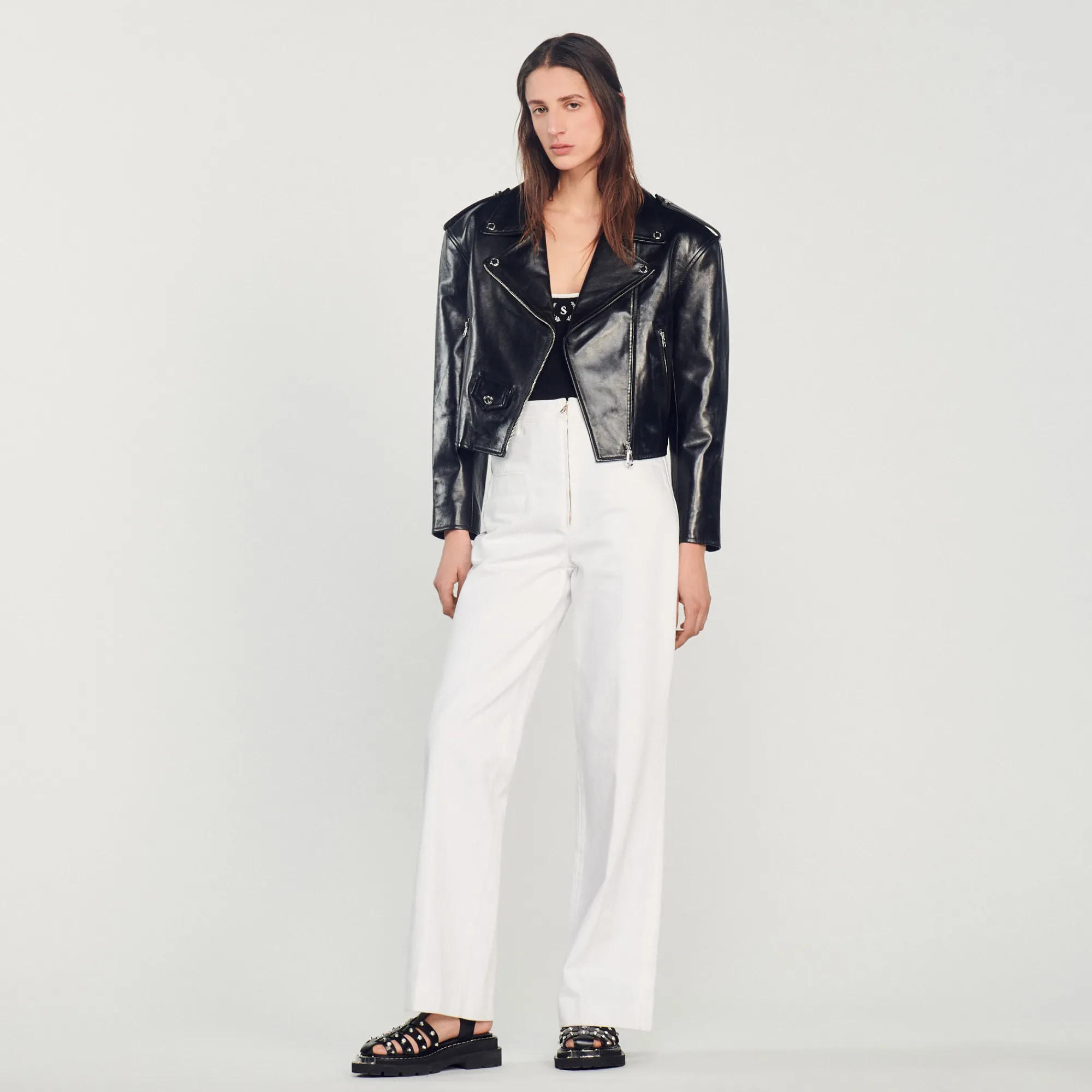 Pantaloni Larghi In Tela>Sandro Paris Hot