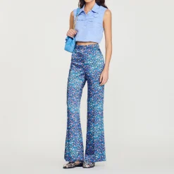 Pantaloni Satinati Con Stampa Floreale>Sandro Paris Discount