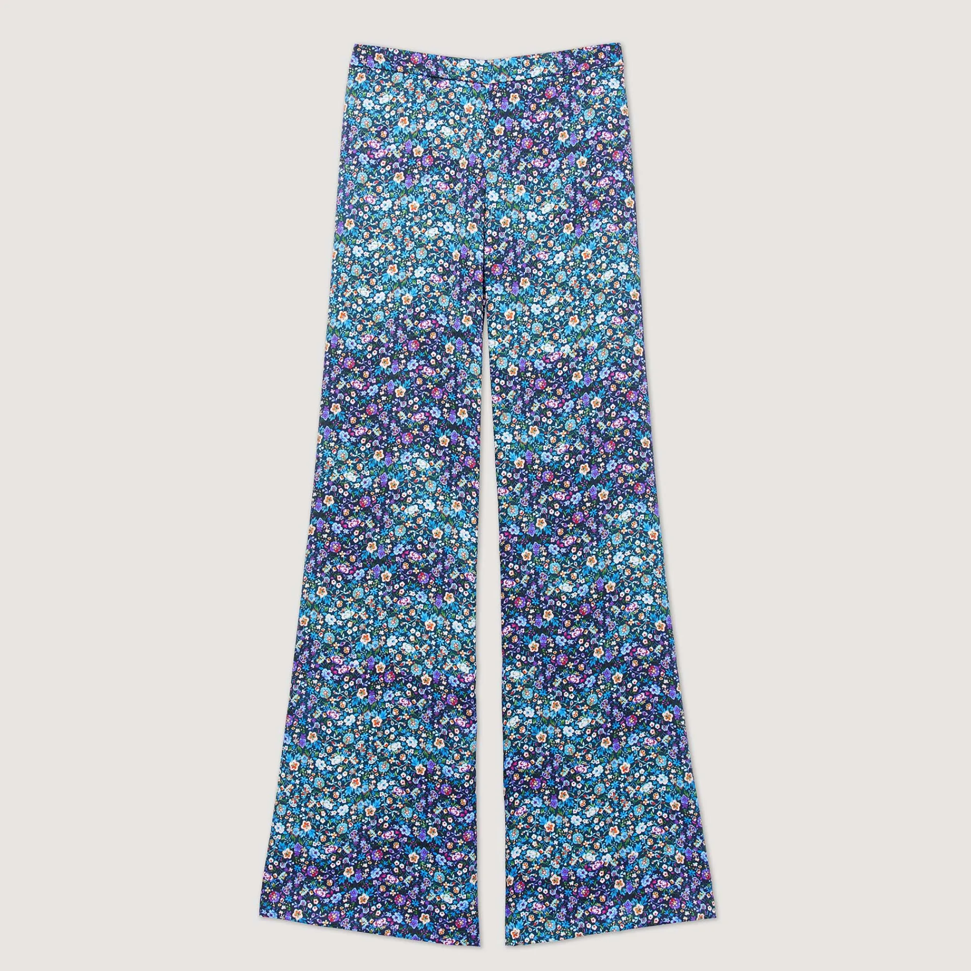 Pantaloni Satinati Con Stampa Floreale>Sandro Paris Discount